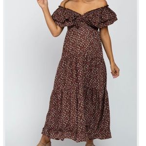 Pink Blush Maternity Off Shoulder Dress